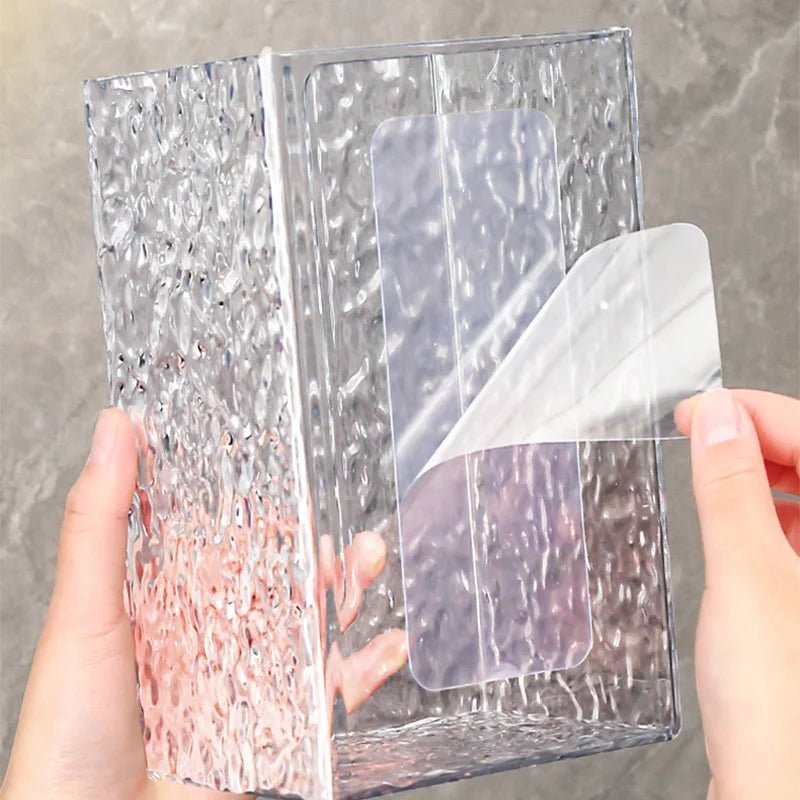 Bathroom Tissue Box Wall - mounted Paper Case Glacier Style Face Wash Towel Storage Container Sanitary Paper Holder Acrylic Boxes - ADFIRE