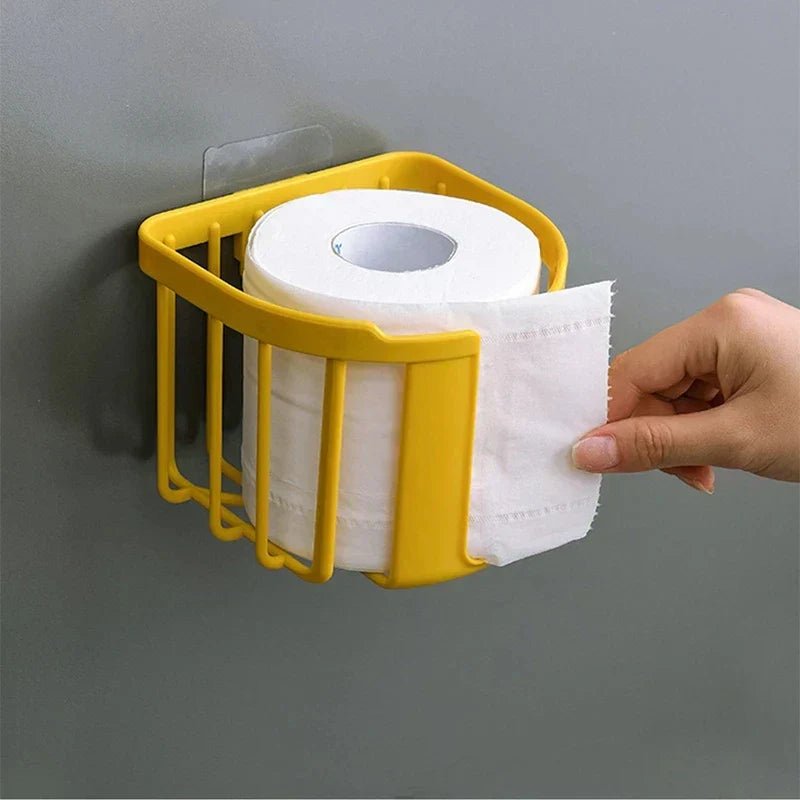 Punch - Free Toilet Paper Shelf Bathroom Kitchen Tissue Box Wall - Mounted Sticky Paper Storage Box Toilet Paper Holder Roll Paper - ADFIRE